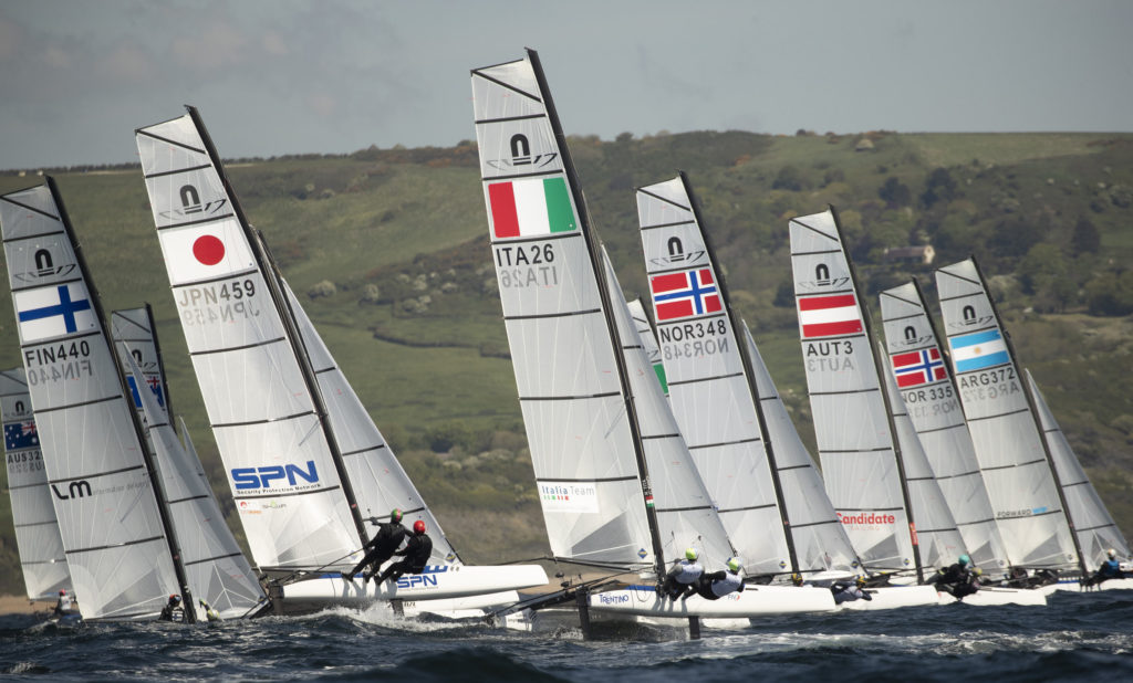 The Volvo 49er 49fx Nacra17 European Championship. Portland. Weymouth. UKPhoto credit Lloyd Images